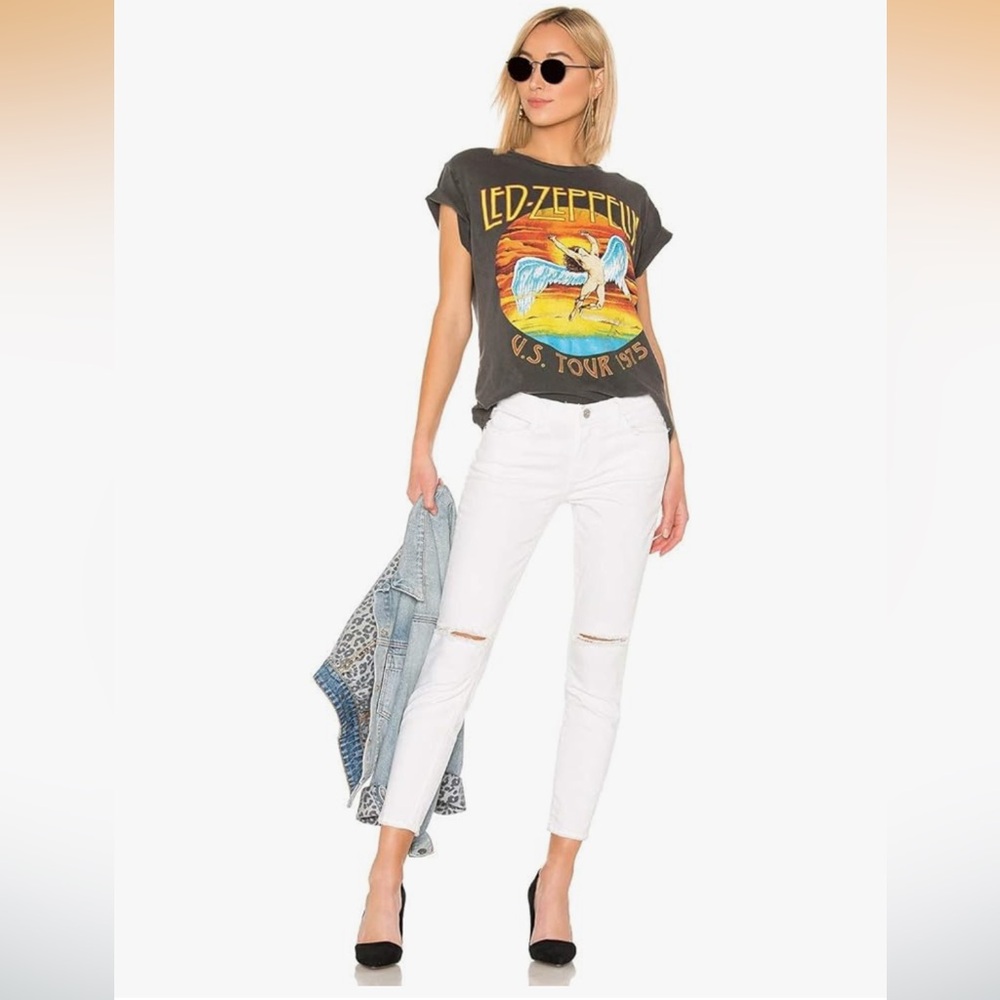 Current/Elliott Matchstick Distressed White Jeans
